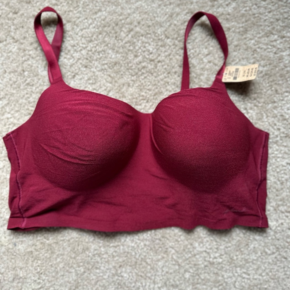 PINK Victoria's Secret Deep Red/ Burgundy Bra XL